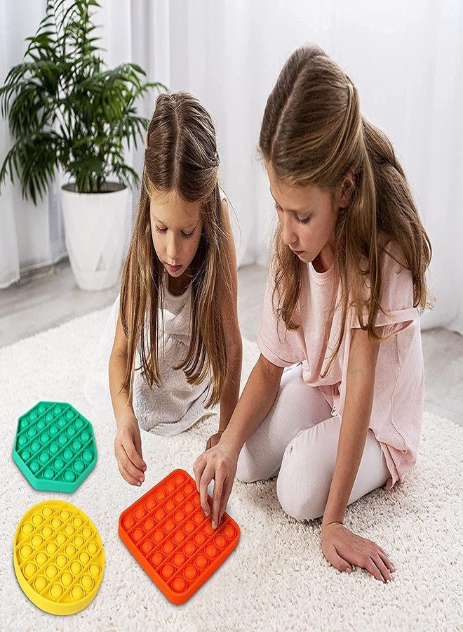 IndusBay® Pack of 4, Pop It Fidget Toys, Push Pop Bubble Fidget Sensory Toy, Autism Special Needs Silicone Stress Relief Toy, Great Fidget Toy Sensory Toys for Girls Boys Kids Adults - Image 3